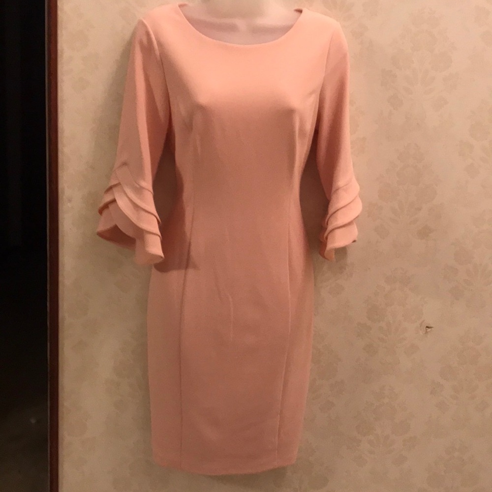 DKNY Powder Pink Dress With Sleeve Cuff Design 4